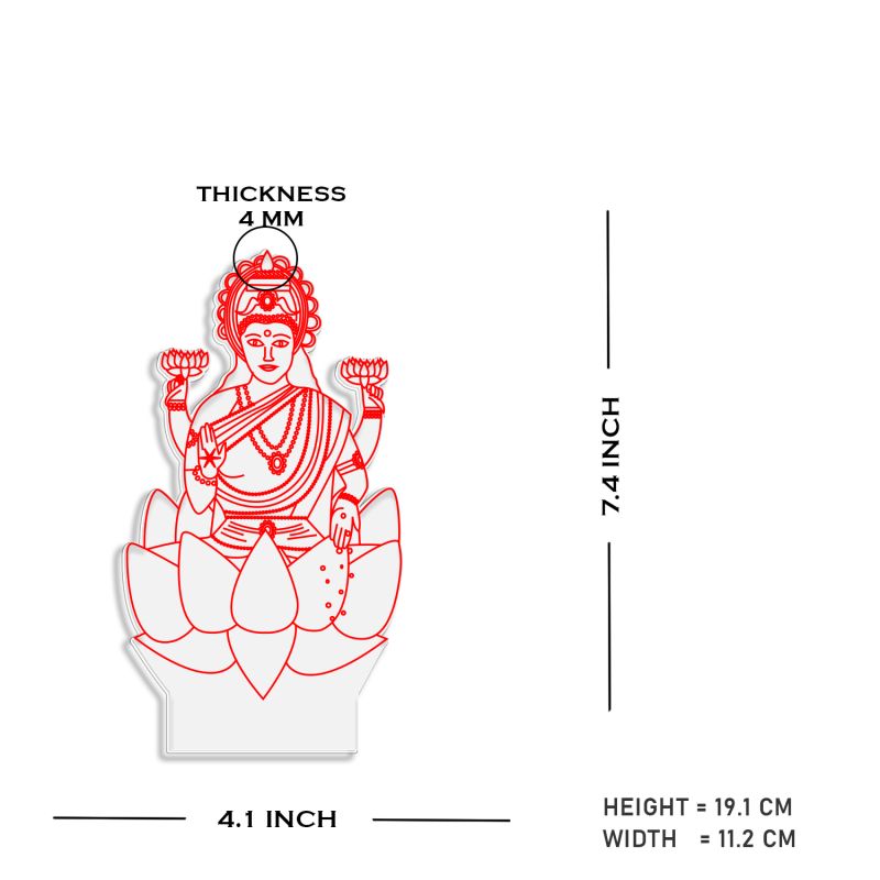 3D Illusion Laxmi Maa Night lamp with Warm White Led Light Home Decoration Lamp